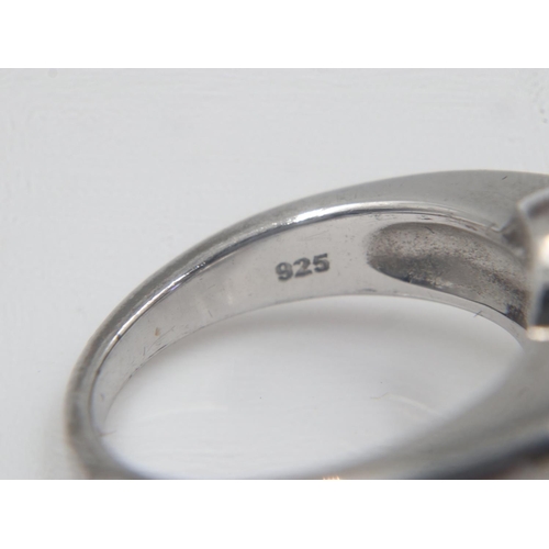 18 - Fiorelli silver ring, hallmarked, with large central stone, size K, boxed. UK P&P Group 1 (£16+VAT f... 