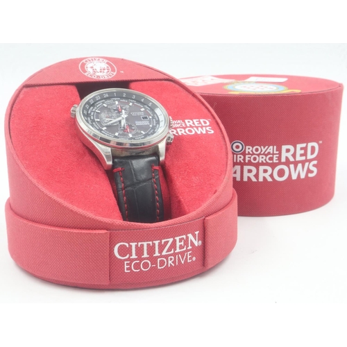 48 - CITIZEN: Eco Drive Red Arrows gents limited edition wristwatch, three subsidiary dials, on leather s... 