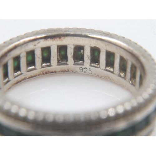 6 - 925 silver stone set eternity ring, size Q. UK P&P Group 0 (£6+VAT for the first lot and £1+VAT for ... 