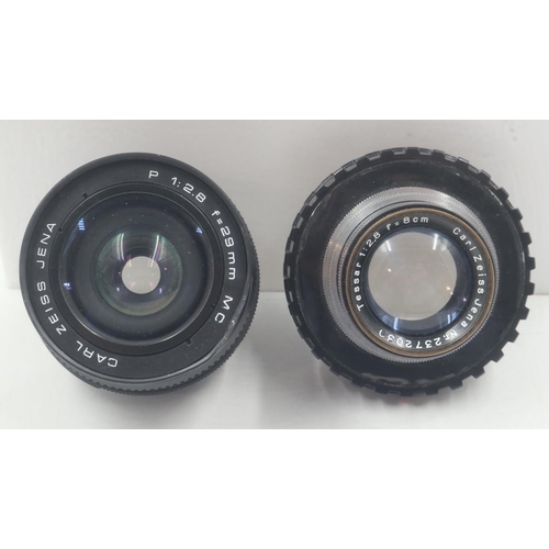 75 - Two Zeiss lenses. UK P&P Group 1 (£16+VAT for the first lot and £2+VAT for subsequent lots)