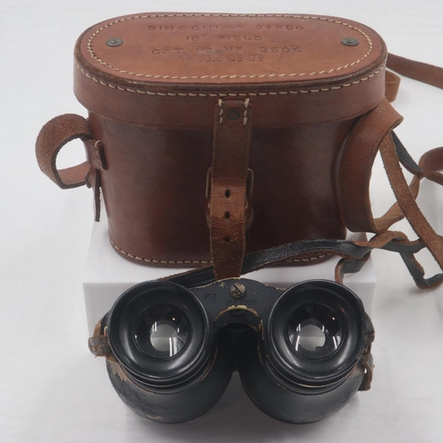 80 - Pair of 2.5 x 50 leather cased binoculars by AG and Co. UK P&P Group 2 (£20+VAT for the first lot an... 