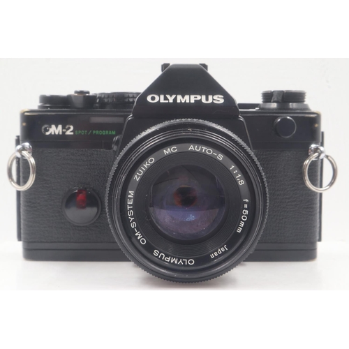 90 - Olympus OM2 spot program camera and lens. UK P&P Group 1 (£16+VAT for the first lot and £2+VAT for s... 