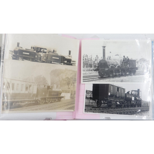 130 - Approximately 200 early train photographs. UK P&P Group 2 (£20+VAT for the first lot and £4+VAT for ... 