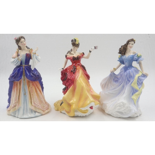 147 - Three Royal Doulton figurines, Rebecca HN4041, Desdemona HN3676 and Belle HN3703, all boxed. UK P&P ... 