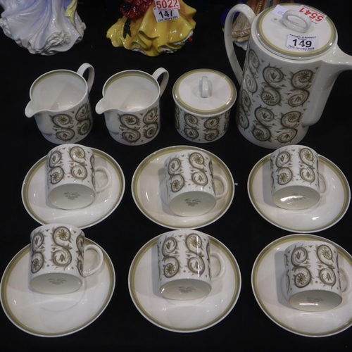 149 - Susie Cooper coffee service of sixteen pieces, in the Venetia pattern, including a 2-pint coffee pot... 