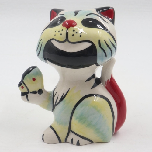 189 - Lorna Bailey butterfly cat, no cracks or chips, H: 15 cm. UK P&P Group 1 (£16+VAT for the first lot ... 