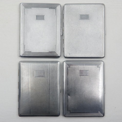 58 - Four Art Deco chrome cigarette cases. UK P&P Group 1 (£16+VAT for the first lot and £2+VAT for subse... 