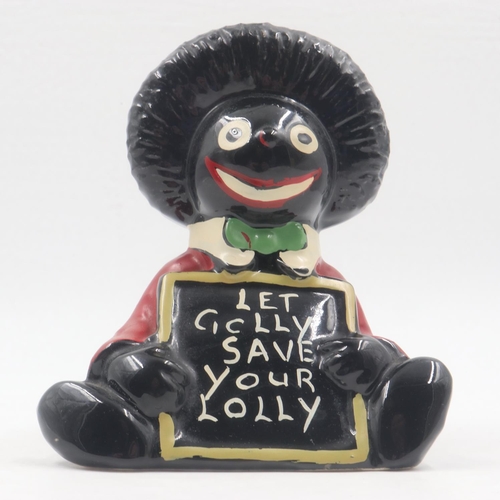 204 - Ceramic golly moneybox, H: 18 cm. UK P&P Group 1 (£16+VAT for the first lot and £2+VAT for subsequen... 