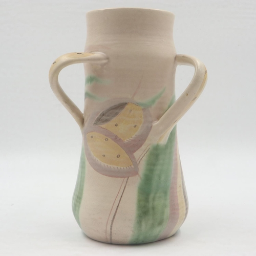 214 - Susie Cooper three handled vase dated 1932, rare, H: 25 cm. very slight glazing that is barely visib... 