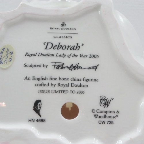 221 - Limited edition Royal Doulton figurine, Deborah HN4688, boxed with certificate. Excellent condition,... 