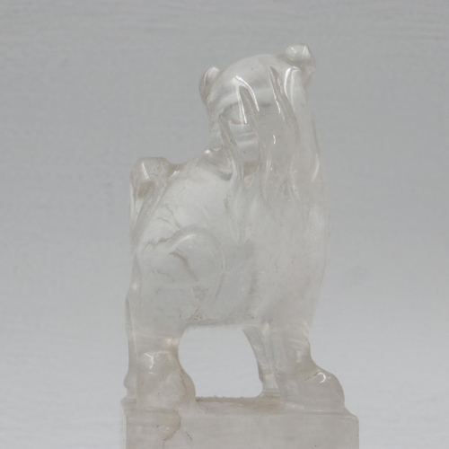 237 - Rock crystal Fo Dog on a plinth, H: 9 cm. UK P&P Group 1 (£16+VAT for the first lot and £2+VAT for s... 