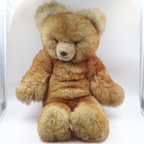 272 - Large vintage mohair Teddy bear, fully jointed with leather paw pads and a growler. H: 93cm. UK P&P ... 