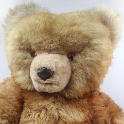 272 - Large vintage mohair Teddy bear, fully jointed with leather paw pads and a growler. H: 93cm. UK P&P ... 