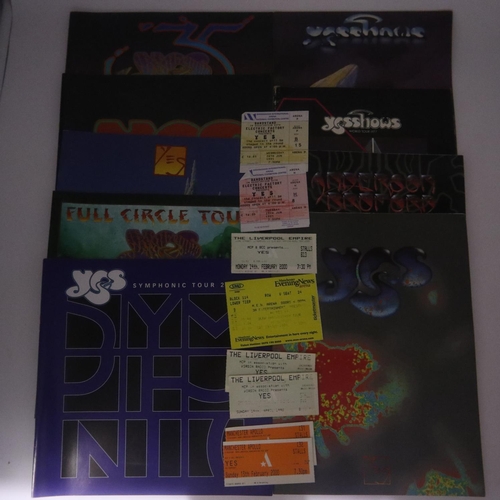 285 - Nine Yes programmes with concert tickets. UK P&P Group 2 (£20+VAT for the first lot and £4+VAT for s... 