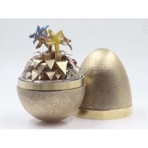 56 - Stuart Devlin silver gilt Ladybird surprise egg in fitted case with outer Boodle & Dunthorne box, 19... 