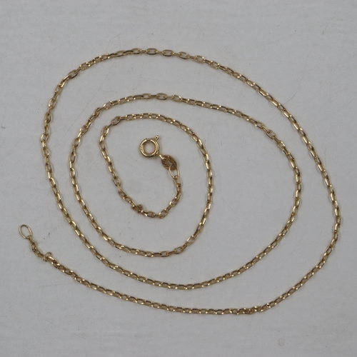 22 - 9ct gold neck chain, L: . UK P&P Group 0 (£6+VAT for the first lot and £1+VAT for subsequent lots)