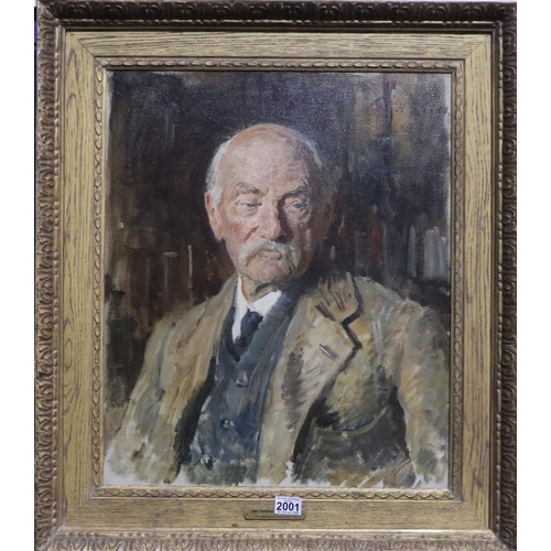 2001 - Reginald Grenville Eves RA (1876-1941): oil on canvas, portrait of Thomas Hardy (1840-1928), signed ... 