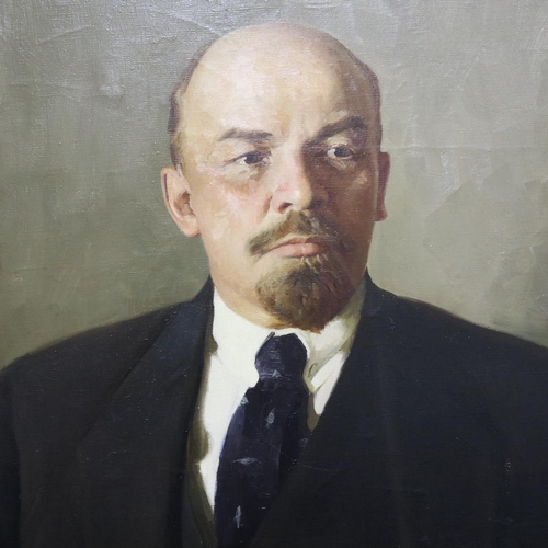 2002 - Early 20th century Russian school oil on canvas, portrait of Vladimir Ilyich Ulyanov (Vladimir Lenin... 