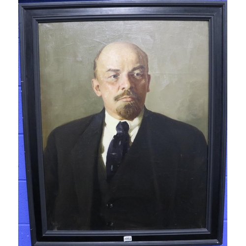 2002 - Early 20th century Russian school oil on canvas, portrait of Vladimir Ilyich Ulyanov (Vladimir Lenin... 