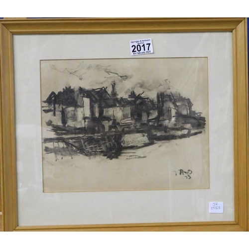 2017 - Nicholas Horsfield (1917-2005): monochrome charcoal study, Dieppe Le Pollet 7th Aug '73, attributed ... 