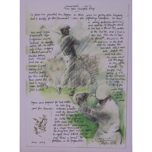 2024 - Harold Riley (1934-2023): two artist signed limited edition prints, Jack Nicklaus '66 (image 17 x 22... 