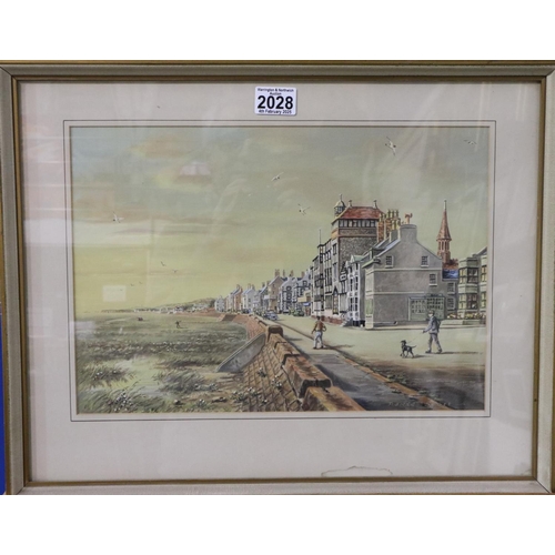 2028 - David Scott (20th century): watercolour gouache, Evening Parkgate Christmas 1963, signed LR, image 3... 