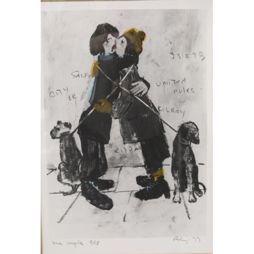 2034 - Harold Riley (1934-2023): artist signed limited edition print, The Couple, 8/15, dated '77, image 21... 