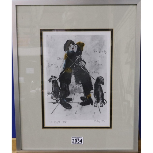 2034 - Harold Riley (1934-2023): artist signed limited edition print, The Couple, 8/15, dated '77, image 21... 