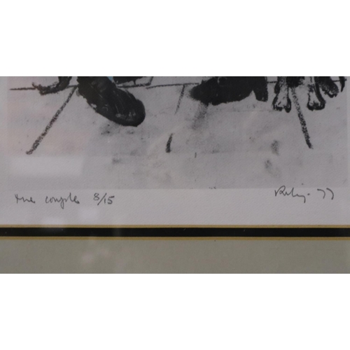 2034 - Harold Riley (1934-2023): artist signed limited edition print, The Couple, 8/15, dated '77, image 21... 