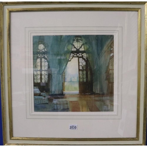 2035 - Alexander Creswell (b. 1957): watercolour, In the Villa Corner Regina, signed LR, artist label verso... 