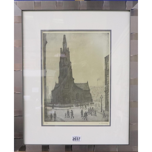 2037 - Laurence Stephen Lowry RA (1887-1976): artist signed limited edition print, St Simons Church Salford... 