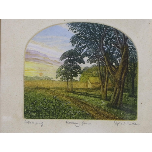 2038 - Stephan Whittle (1953-2000): artist proof etching, Rookery Farm, overall 37 x 32 cm, with two furthe... 