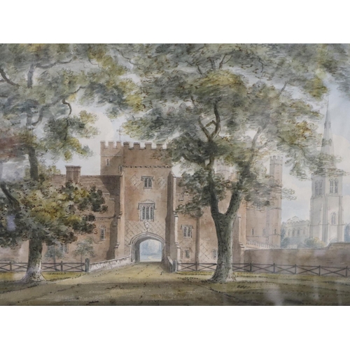 2043 - John Buckler FSA (1770 - 1851): watercolour, Buckden Palace Gateway, dated 1799, signed LR, image 41... 