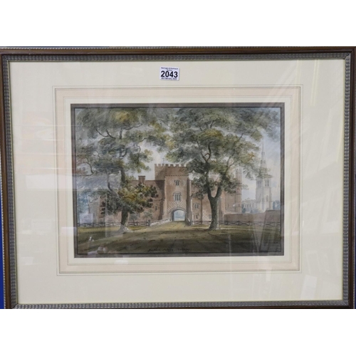 2043 - John Buckler FSA (1770 - 1851): watercolour, Buckden Palace Gateway, dated 1799, signed LR, image 41... 