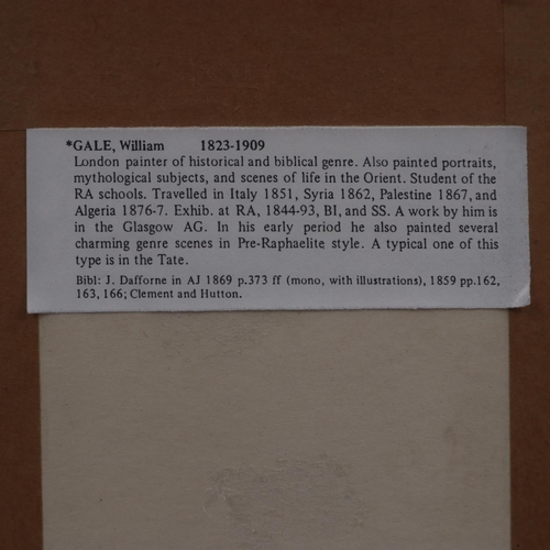 2056 - William Gale (1823-1909): oil on board, Eastern Girl's Head, attributed by label verso (unsigned), i... 