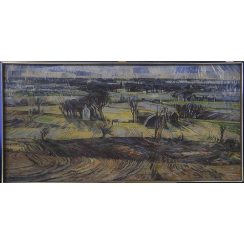 2064 - Sir Brian Caldwell Cook Batsford (1910 - 1991): oil on board, Towards Halsall, signed LR, image 121 ... 