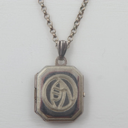 20 - 925 silver Mackintosh style locket pendant necklace, boxed. UK P&P Group 0 (£6+VAT for the first lot... 