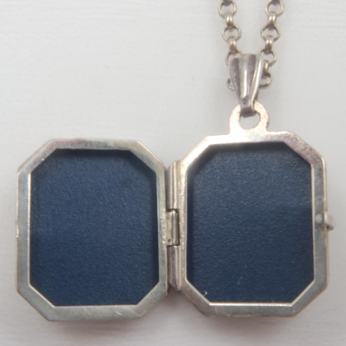 20 - 925 silver Mackintosh style locket pendant necklace, boxed. UK P&P Group 1 (£16+VAT for the first lo... 