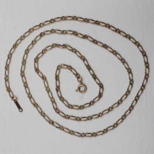 3 - 9ct gold neck chain, L: 51cm, 3.6g. UK P&P Group 0 (£6+VAT for the first lot and £1+VAT for subseque... 