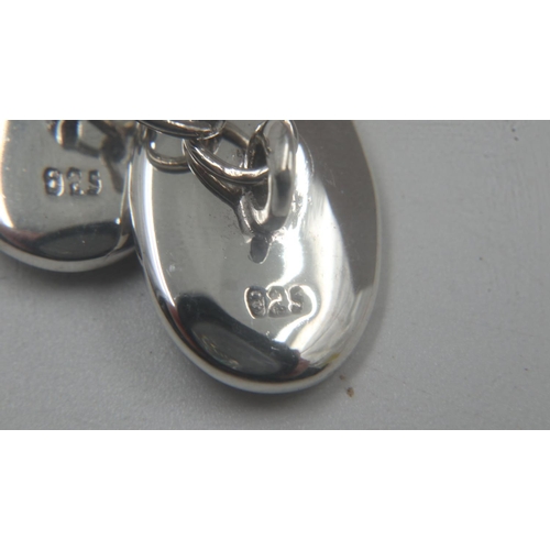 35 - 925 silver and enamel cufflinks. UK P&P Group 0 (£6+VAT for the first lot and £1+VAT for subsequent ... 