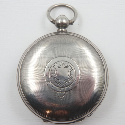 56 - WALTHAM MASS: 1876 silver pocket watch, 7 jewels, serial number. 2285520, D: 45mm, 99g. UK P&P Group... 