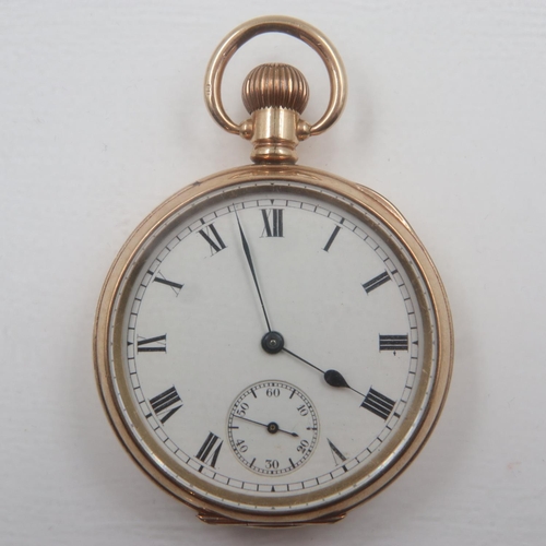 57 - Gold plated American Waltham traveller pocket watch, working at lotting. UK P&P Group 1 (£16+VAT for... 