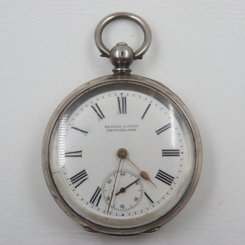 60 - KENDAL & DENT: silver plated pocket watch, marked 0935, D: 50 mm, 86g. UK P&P Group 1 (£16+VAT for t... 