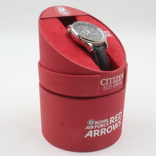 62 - CITIZEN: Eco Drive Red Arrows gents limited edition wristwatch, three subsidiary dials, on leather s... 