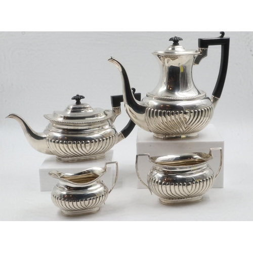 65 - Hallmarked silver four piece tea service, Chester assay, maker HM, 1901g. UK P&P Group 2 (£20+VAT fo... 