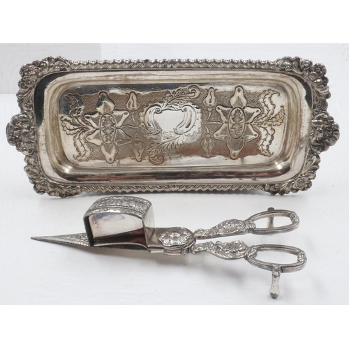 75 - Plated early Victorian candle snuffer and tray. UK P&P Group 1 (£16+VAT for the first lot and £2+VAT... 