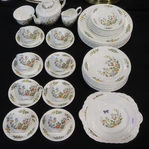 121 - Ainsley forty piece dinner and tea service in the Cottage Garden pattern. Not available for in-house... 