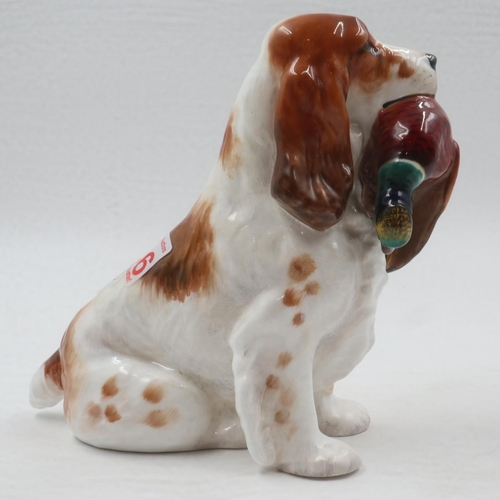 133 - Large Royal Doulton dog and pheasant, HN1001, no cracks or chips, H: 18 cm. UK P&P Group 1 (£16+VAT ... 