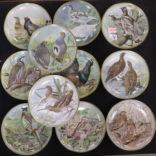 142 - 11/12 Franklin mint game birds of the world plates. Not available for in-house P&P