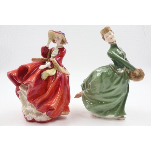 143 - Two Royal Doulton figurines, Top o' The Hill and Grace, no cracks or chips, H: 21 cm. UK P&P Group 2... 